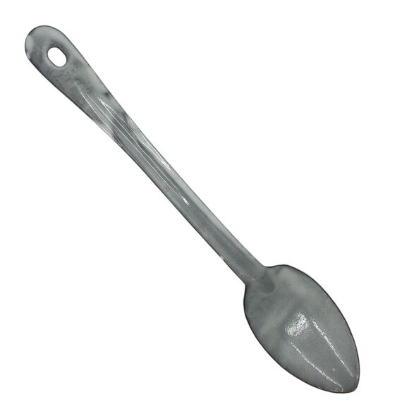 Vintage Gray‎ Graniteware Spoon Large Farmhouse Kitchen Cookware Serving - Picture 1 of 7